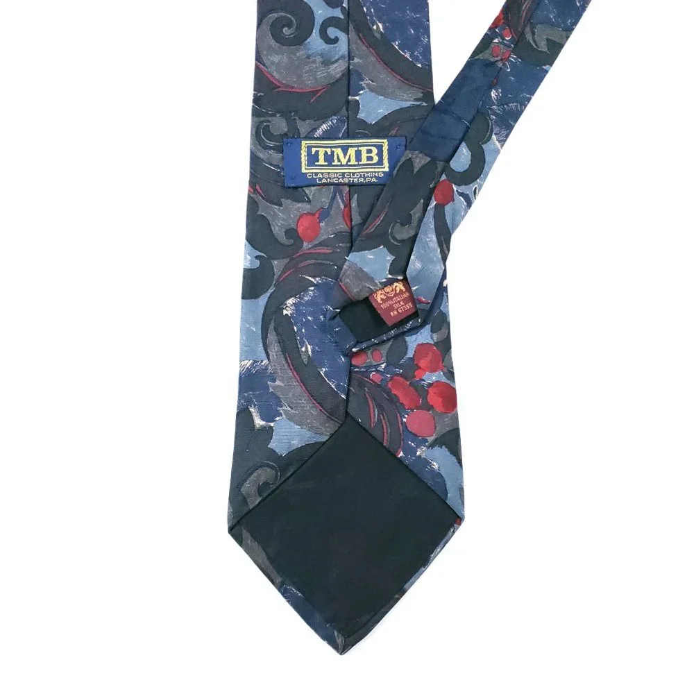 TMB Men Necktie 100% Italian Silk Geometric Multicolor 59x3.75 - NWOT